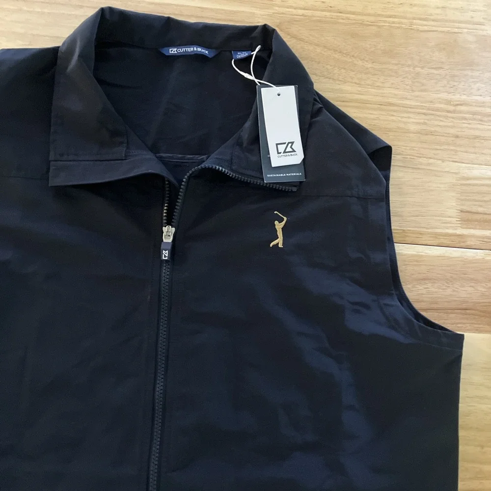 Cutter & Buck Blue Golf Vest Mens Size M Golf Charter Eco Vest Water Resistant